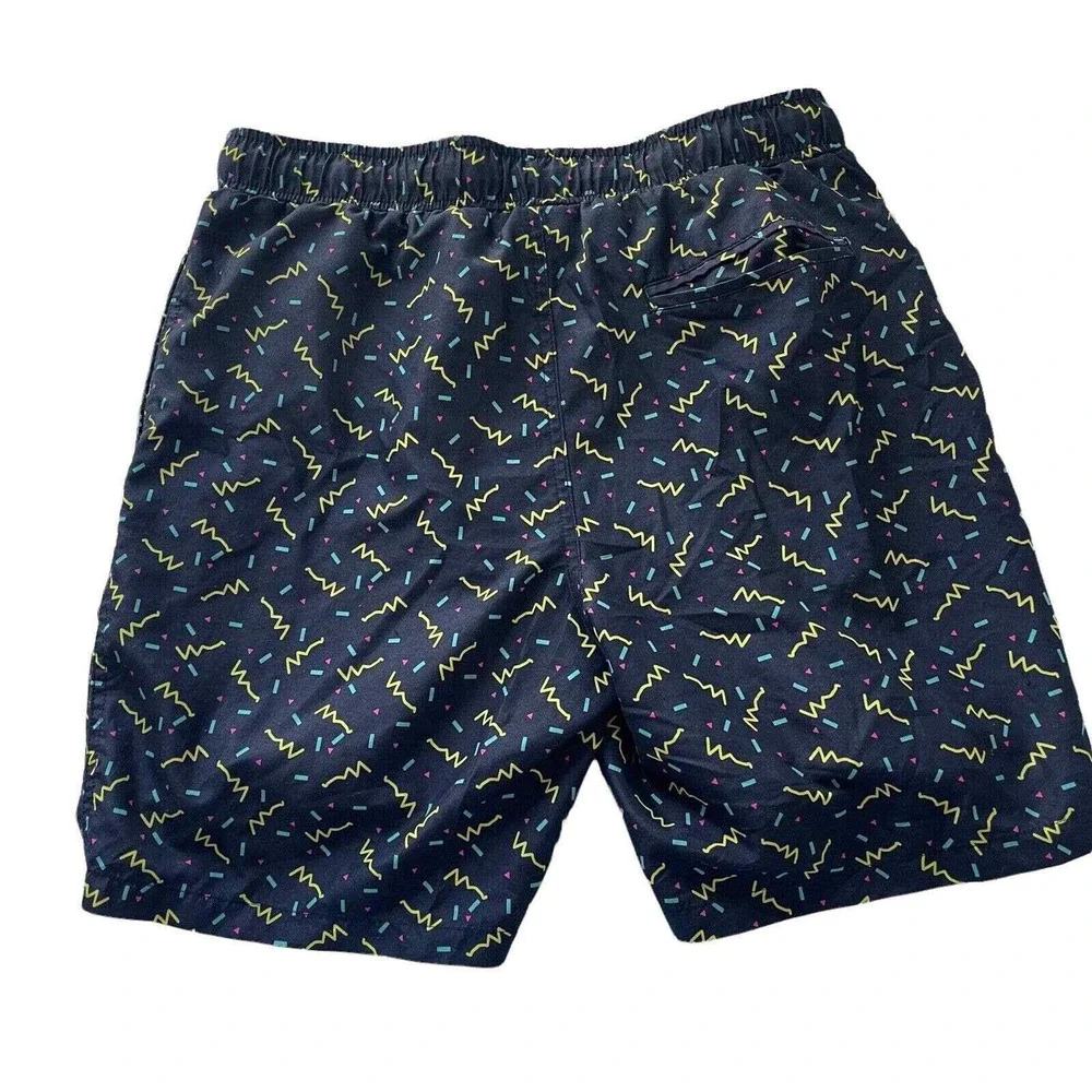 Brooklyn Cloth Volley Shorts Mens Medium‎ Swim Trunks 90s Abstract Pattern